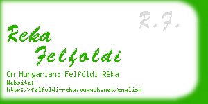 reka felfoldi business card